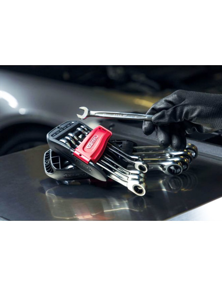 KS TOOLS - JEU DE 10 CLÉS MIXTES À CLIQUET REVERSIBLE GEARPLUS