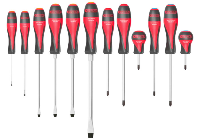 KS Tools - Jeu de 12 tournevis Fente, PH, PZ ULTIMATE